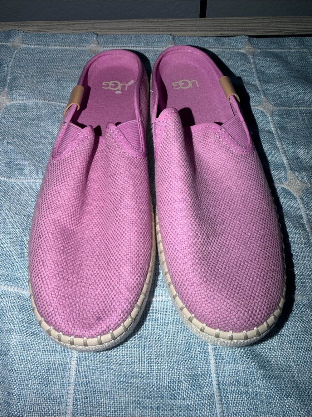 UGG Hot Pink Canvas Slip-On Mules